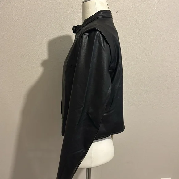 SPANX II Moto Luxe Black Leather Jacket